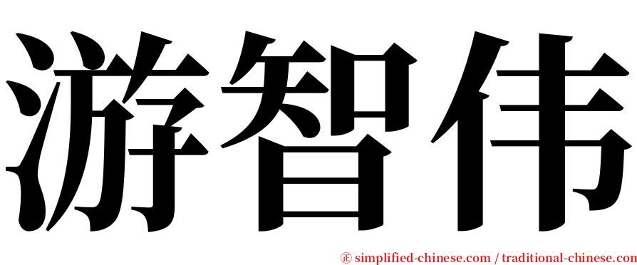 游智伟 serif font