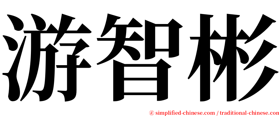 游智彬 serif font