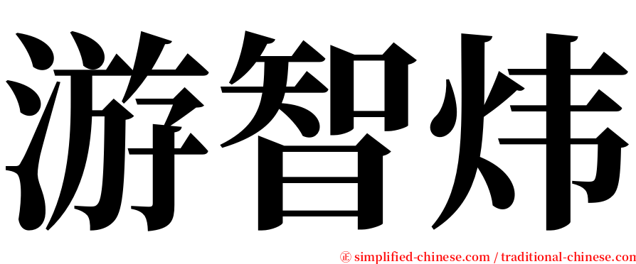 游智炜 serif font