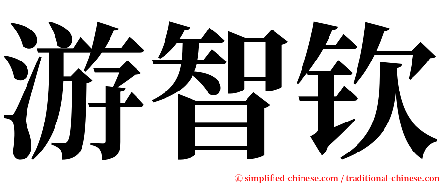 游智钦 serif font