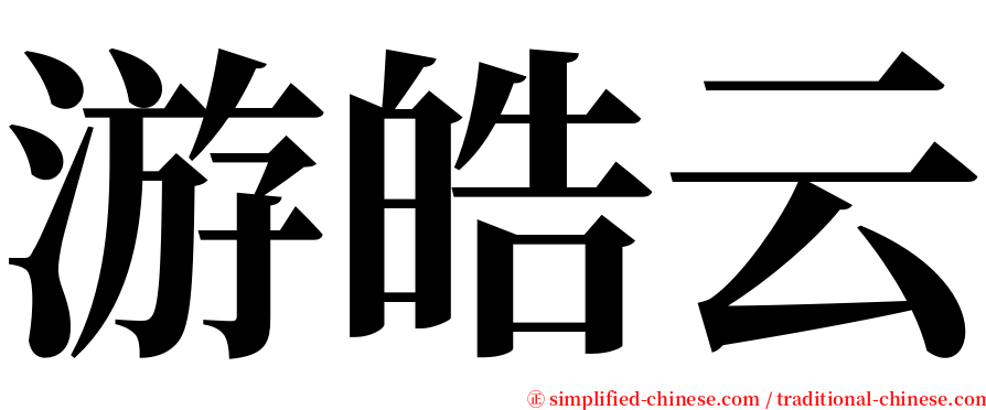 游皓云 serif font