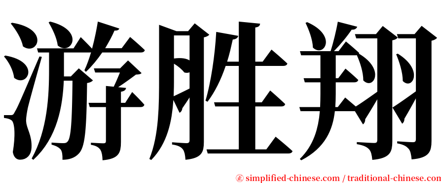 游胜翔 serif font