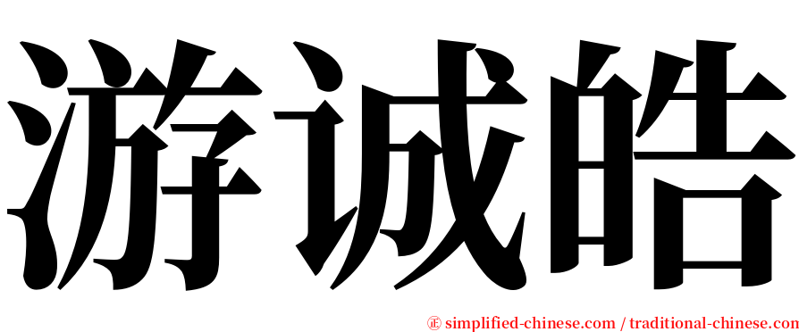 游诚皓 serif font