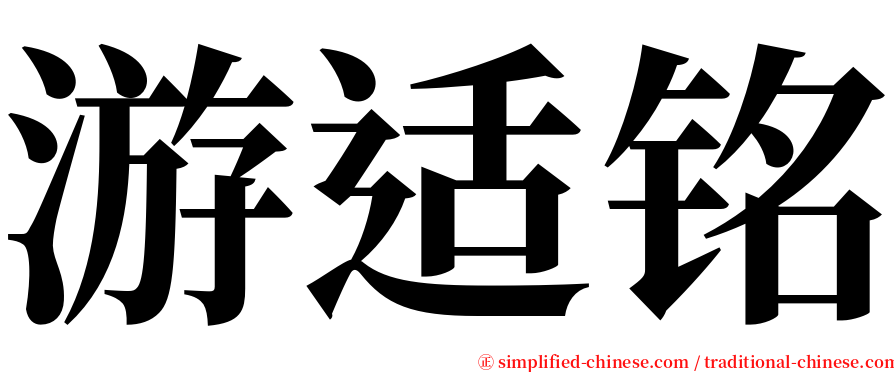 游适铭 serif font