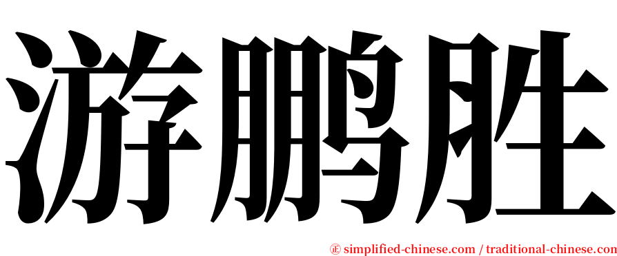 游鹏胜 serif font