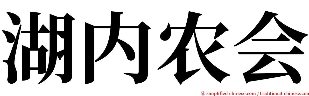 湖内农会 serif font