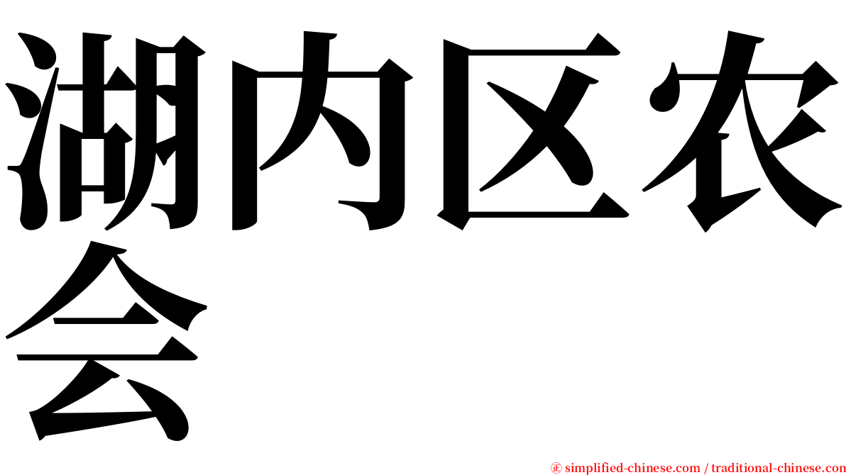 湖内区农会 serif font