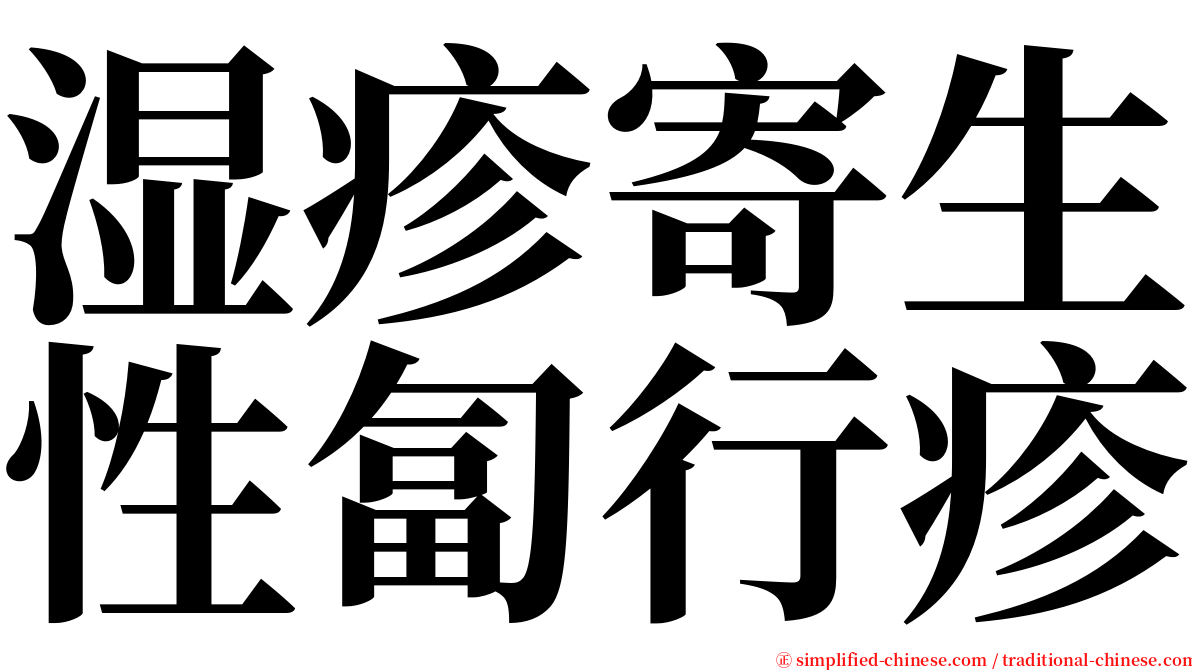 湿疹寄生性匐行疹 serif font