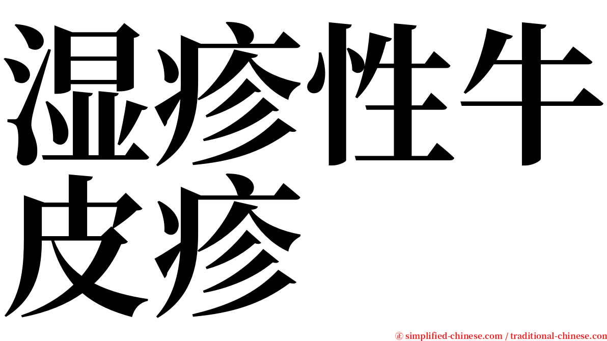 湿疹性牛皮疹 serif font