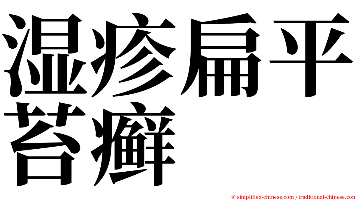 湿疹扁平苔癣 serif font