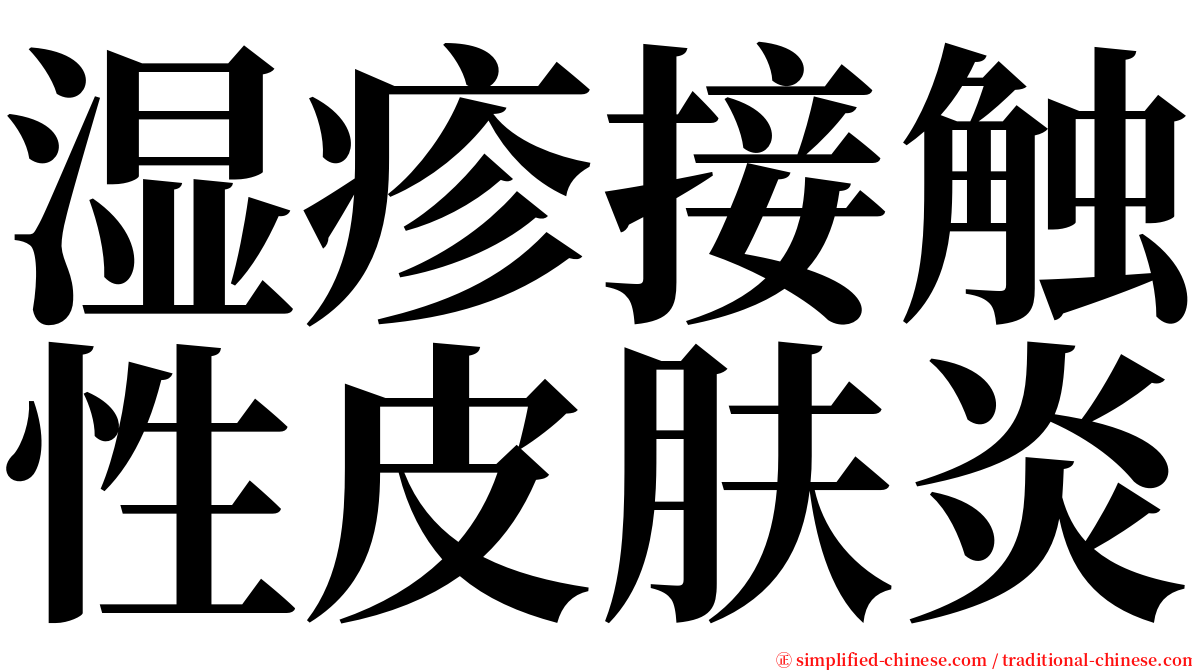 湿疹接触性皮肤炎 serif font