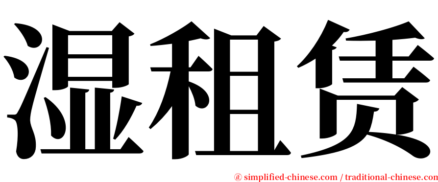 湿租赁 serif font