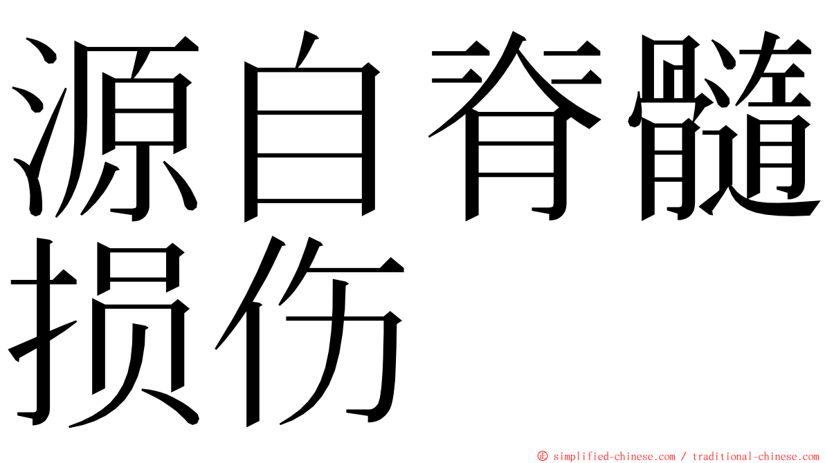 源自脊髓损伤 ming font