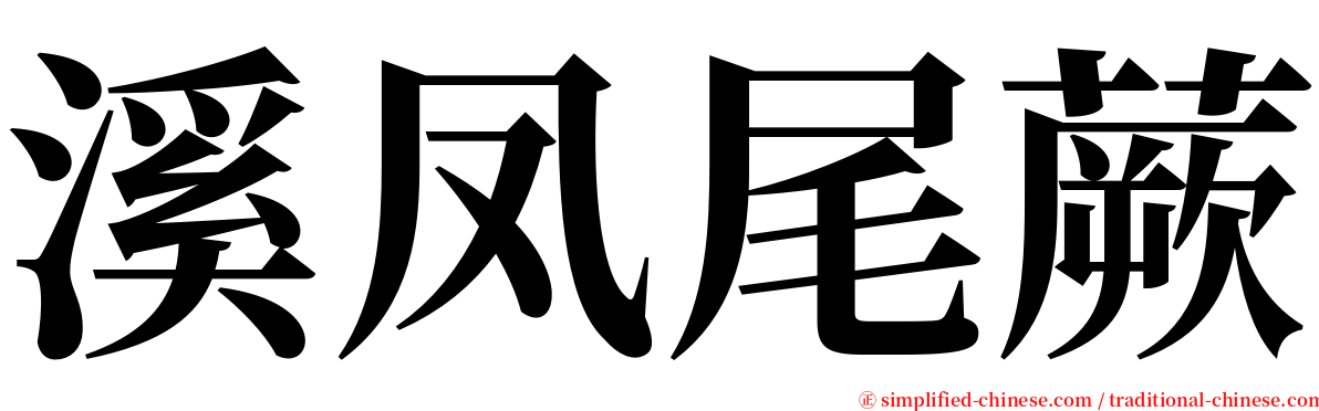 溪凤尾蕨 serif font