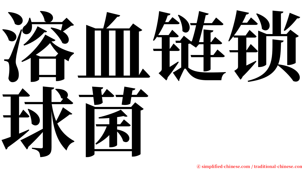 溶血链锁球菌 serif font