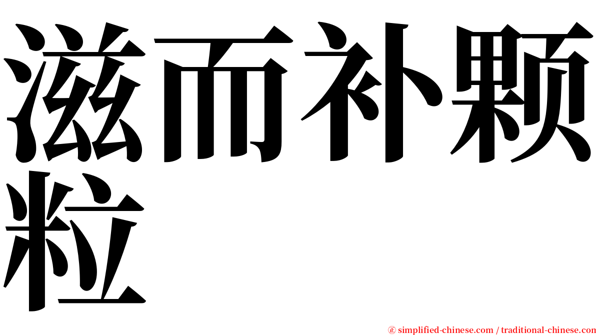 滋而补颗粒 serif font