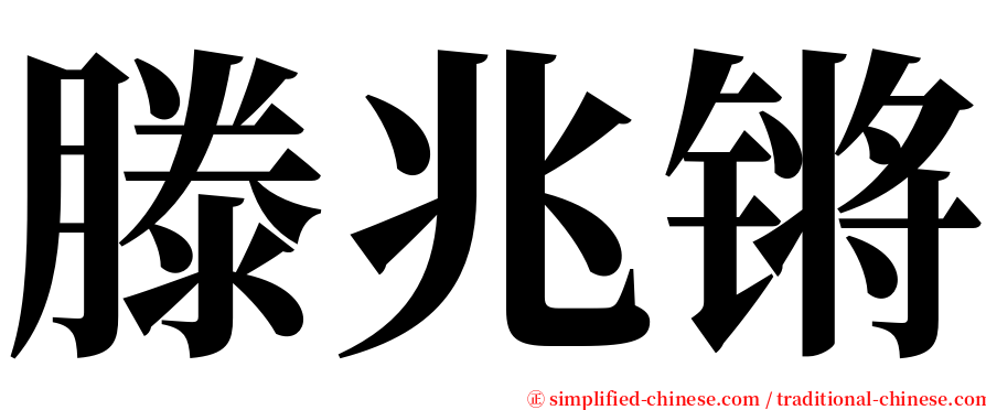 滕兆锵 serif font