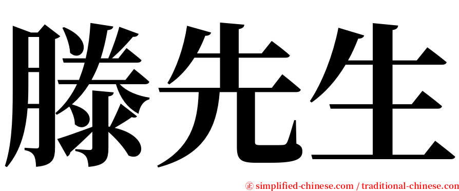 滕先生 serif font