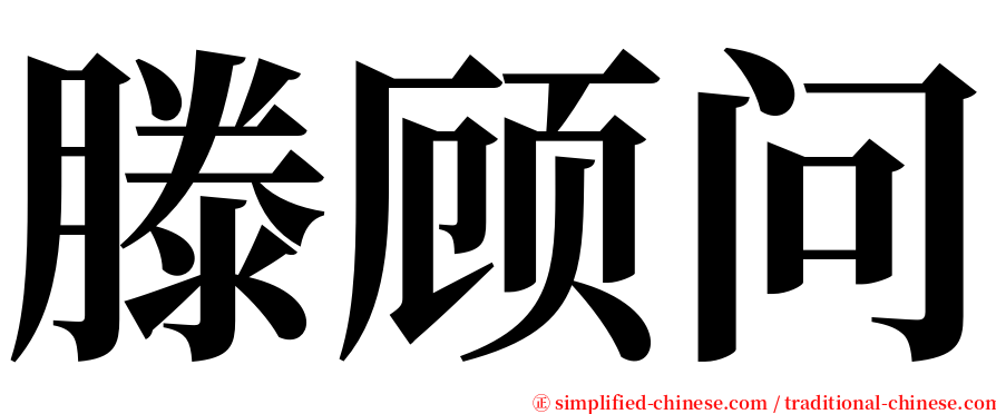 滕顾问 serif font