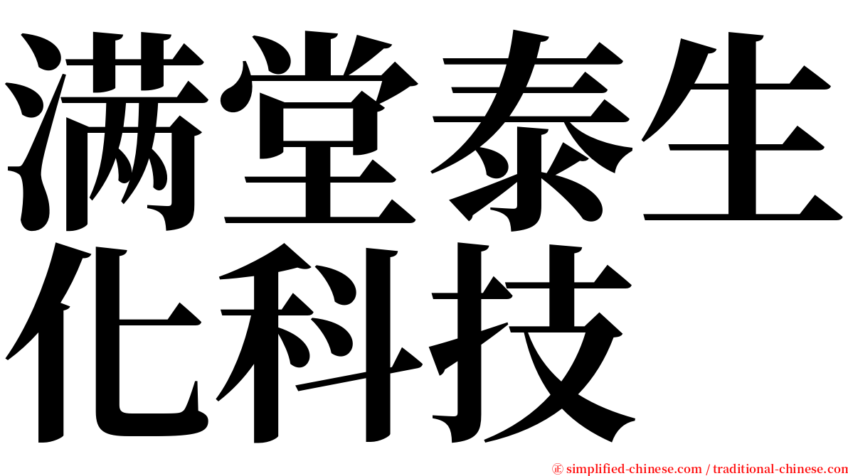 满堂泰生化科技 serif font