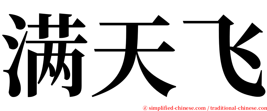 满天飞 serif font