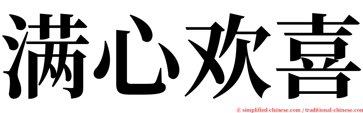 满心欢喜 serif font