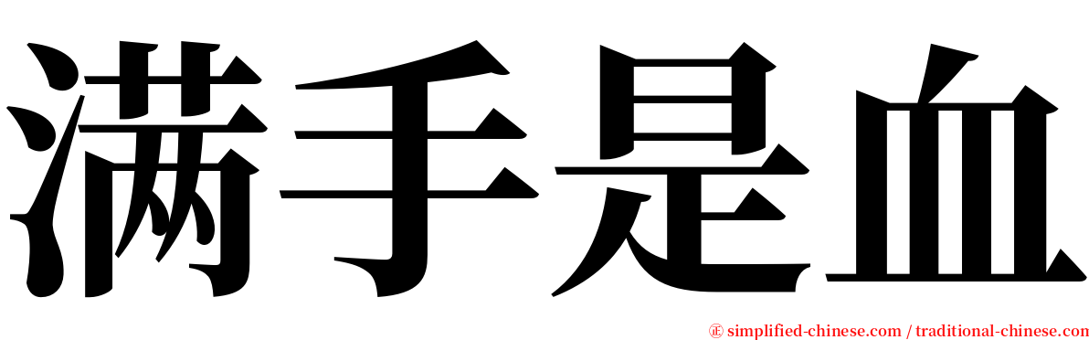 满手是血 serif font