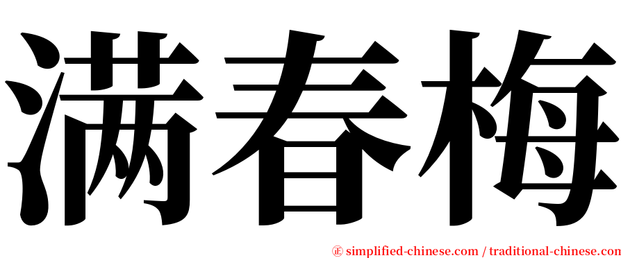 满春梅 serif font