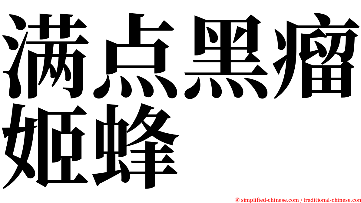 满点黑瘤姬蜂 serif font