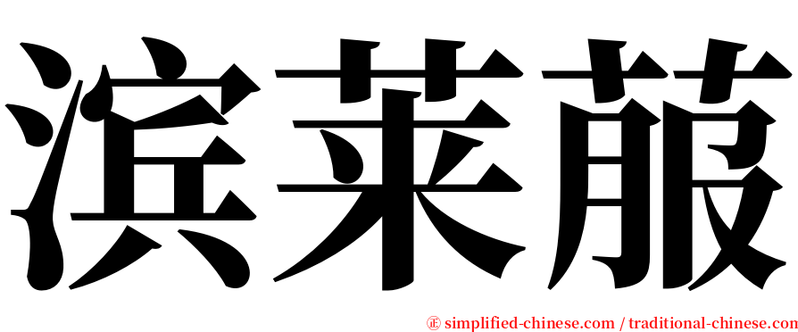 滨莱菔 serif font
