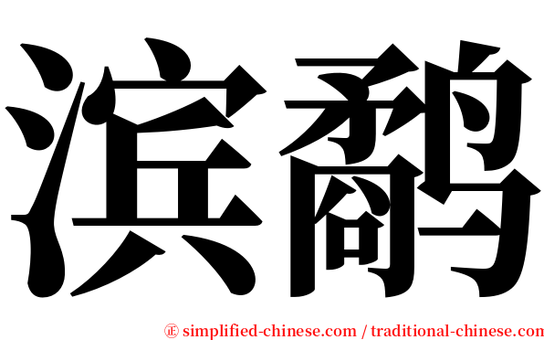 滨鹬 serif font