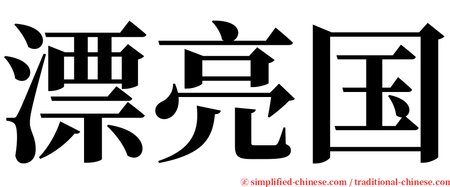 漂亮国 serif font