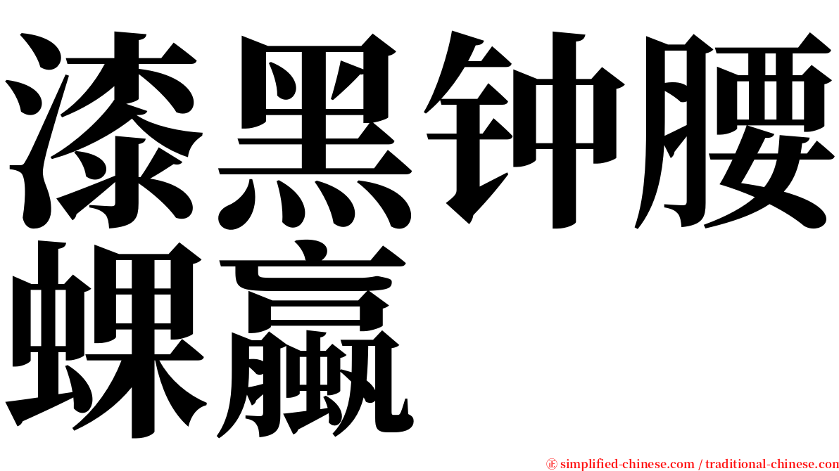 漆黑钟腰蜾蠃 serif font