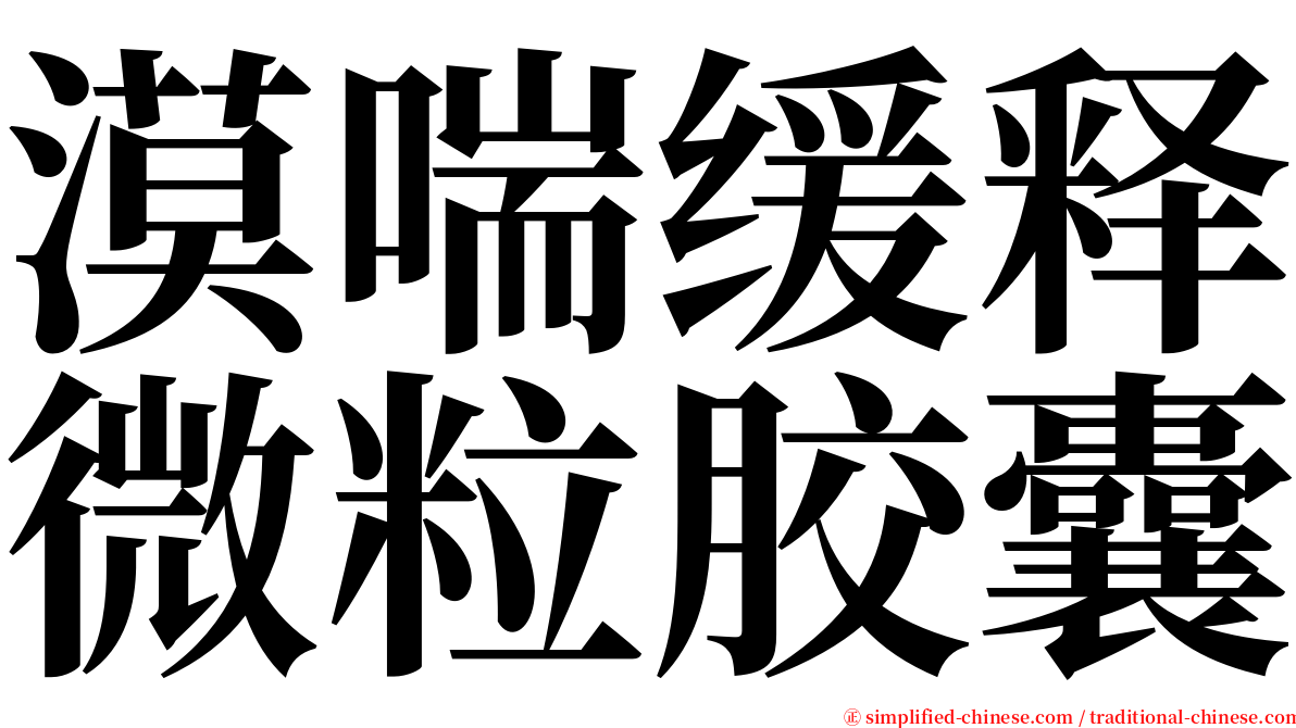 漠喘缓释微粒胶囊 serif font