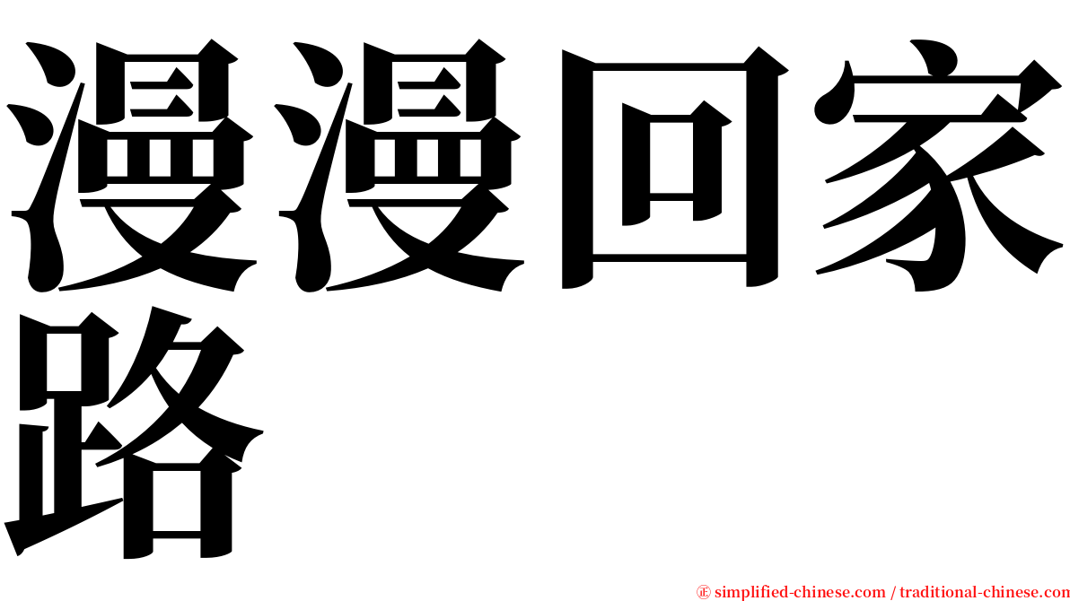 漫漫回家路 serif font