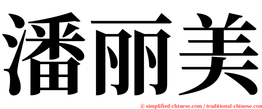 潘丽美 serif font