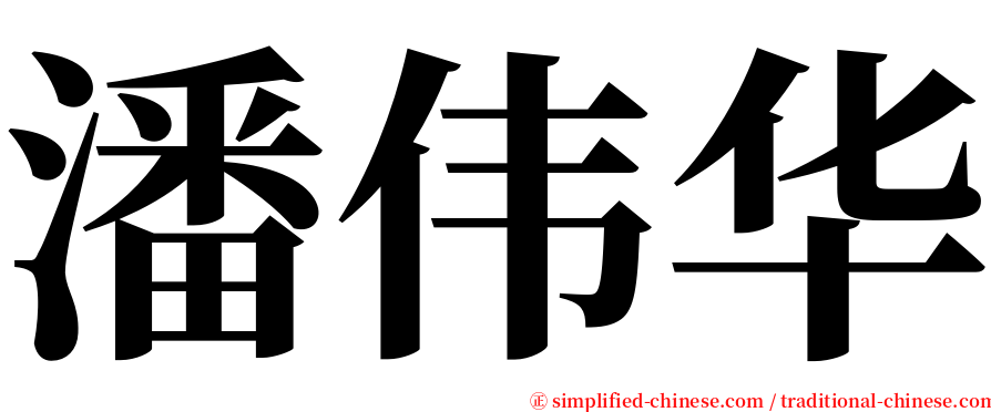 潘伟华 serif font