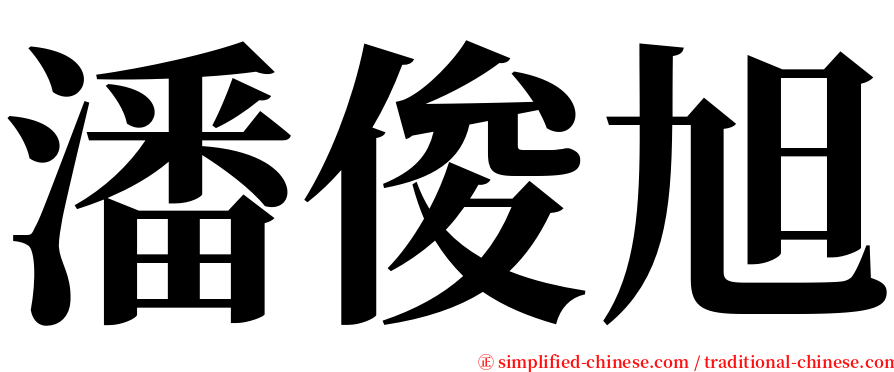 潘俊旭 serif font