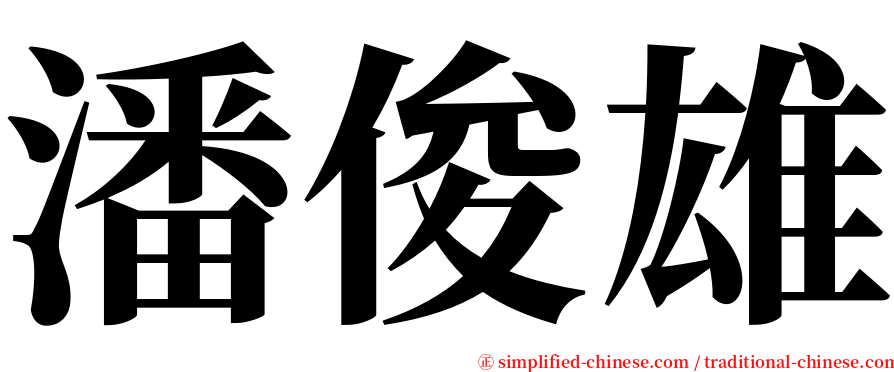 潘俊雄 serif font