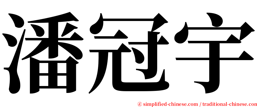 潘冠宇 serif font