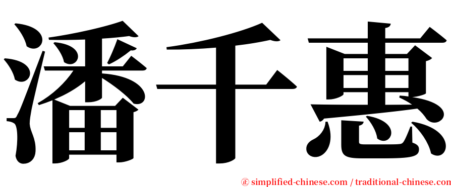 潘千惠 serif font