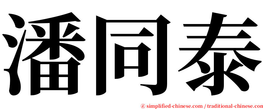 潘同泰 serif font