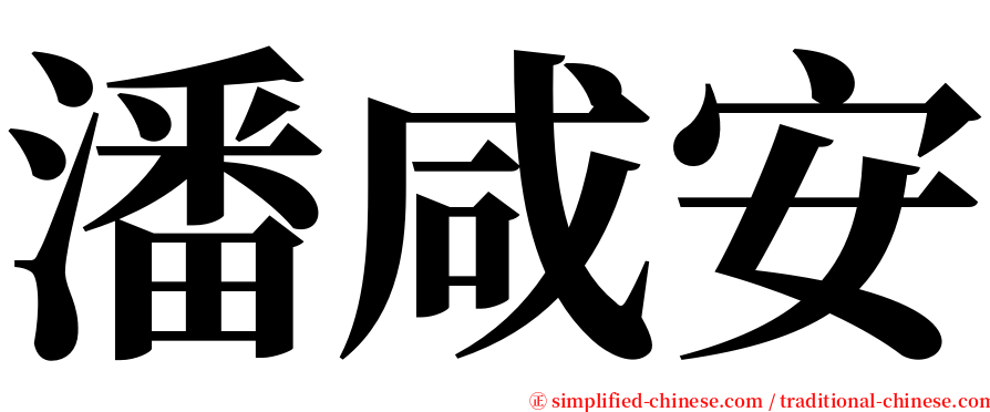潘咸安 serif font