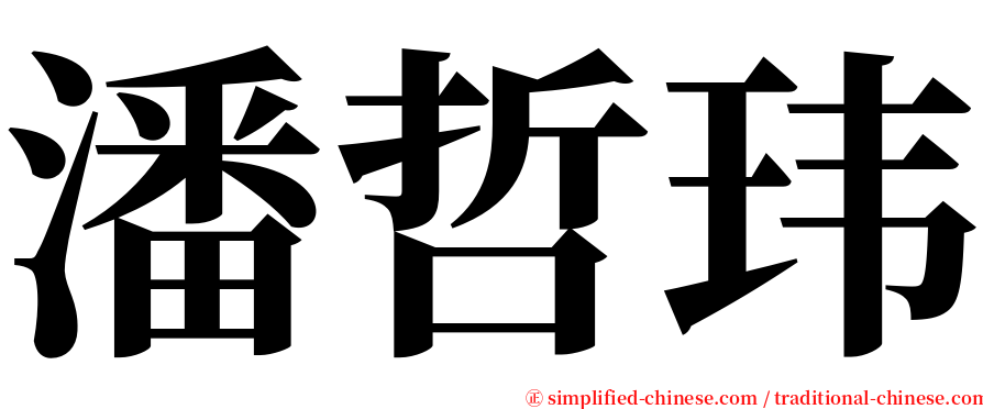 潘哲玮 serif font