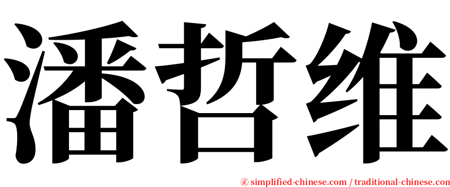 潘哲维 serif font