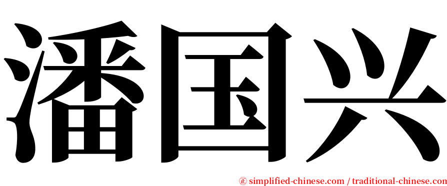 潘国兴 serif font