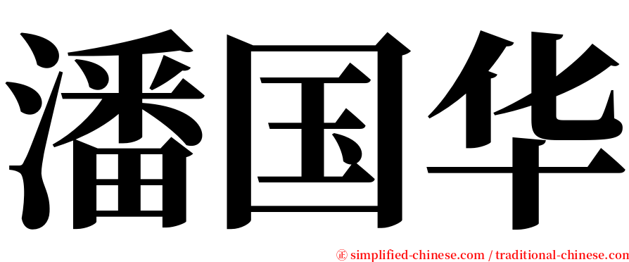 潘国华 serif font