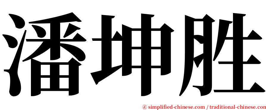 潘坤胜 serif font