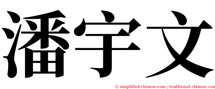 潘宇文 serif font
