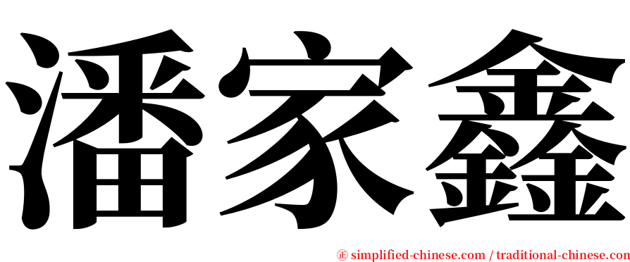 潘家鑫 serif font